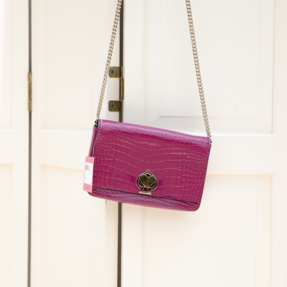 Kate Spade Romy Croc-Embossed Chain Wallet - Picture 3 of 7